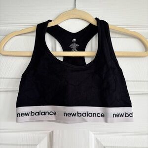 New Balance Black Sports Bra with Logo Band